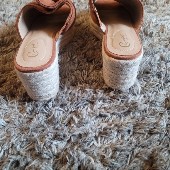 Comfort Est. 1946 Brown Twist Knot Peep-Toe Platform Sandals 10 - Picture 5 of 6